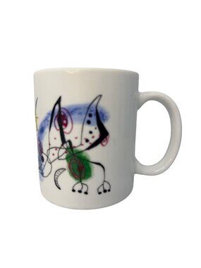 Joan Miró Art Mug Surrealist Museum Coffee Cup 1990s La Biche Chantant la Tosca